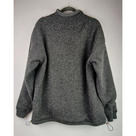 Aran Woolen Mills SZ L Farmleigh Lined Wool Men's Cardigan Grey Full Zip Pockets - Picture 5 of 6